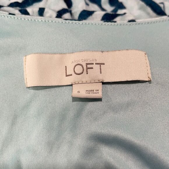 LOFT Blue Zebra Print Sleeveless Dress Sz S - Picture 10 of 12